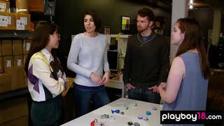 Amateur foursome fuck with cock hungry MILF housewives