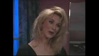 Marvellous blonde lady sucks cock and gets her pink cunt screwed on the black couch